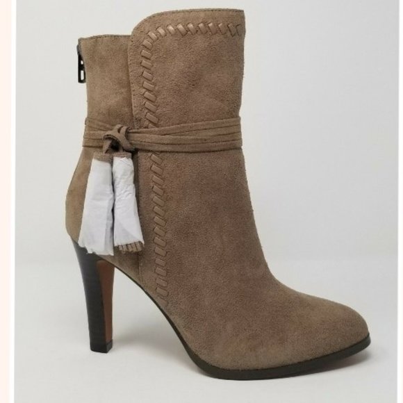 Coach Jessie Light Gray Suede Pointed-Toe Booties - Picture 3 of 11